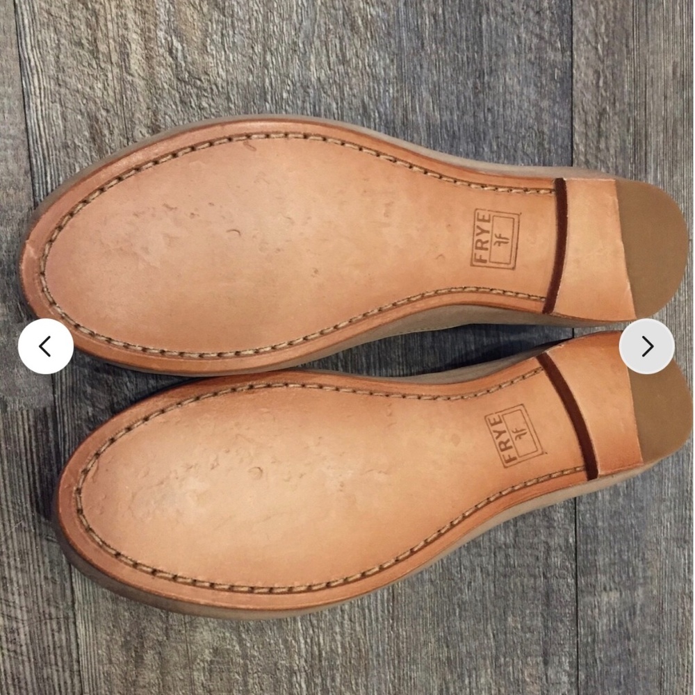 Frye Women's Carson beige/Cement color - Leather Slip On Ballet Flats Size 8M